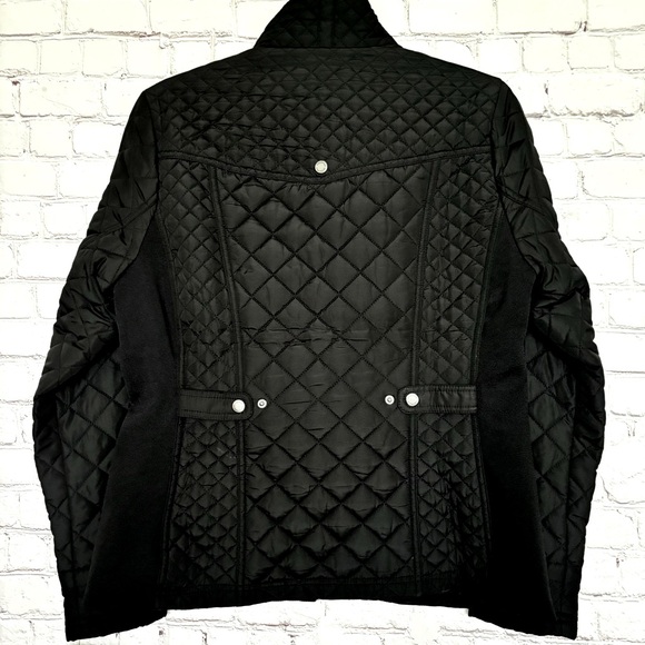 WEATHERPROOF Black Quilted Jacket with Side Stretch Panels--M - Picture 10 of 16